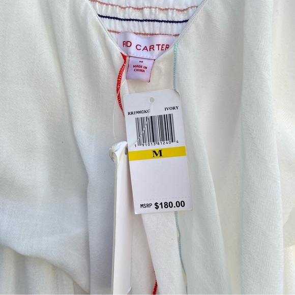 (New with Tags Red Carter Harper Tie-Front Ruffle Babydoll Dress (Medium) - Picture 8 of 9